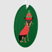 Ornement minimum mignon de chien de Pin de Noël (devant)