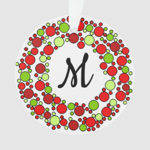 Ornement monogramme de couronne de Noël