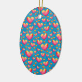 Ornement multicolore de coeur aquarelle (Gauche)