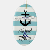 Ornement nautique de Noël de couples d'Ancre (Droite)