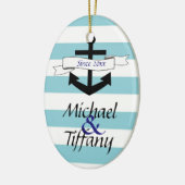 Ornement nautique de Noël de couples d'Ancre (Gauche)