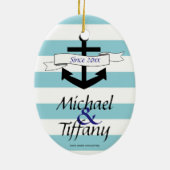 Ornement nautique de Noël de couples d'Ancre (Dos)