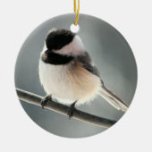 ornement Noir-couvert de Chickadee (Devant)