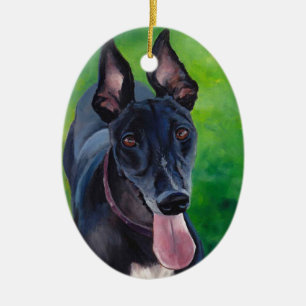 Ornement noir d'art de chien de lévrier