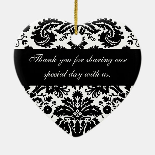 Ornement noir et blanc de faveur de mariage (Dos)