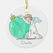 Ornement nommé fait sur commande d'ange de Noël (Devant)