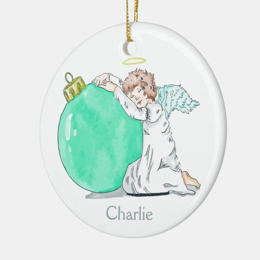 Ornement nommé fait sur commande d'ange de Noël (Gauche)