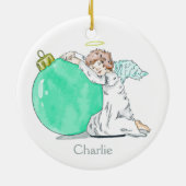 Ornement nommé fait sur commande d'ange de Noël (Dos)