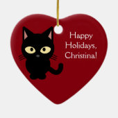 Ornement nommé fait sur commande de chaton de Noël (Dos)