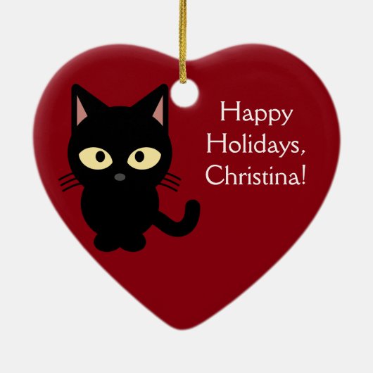 Ornement nommé fait sur commande de chaton de Noël (Dos)