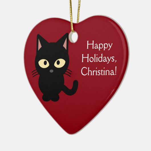 Ornement nommé fait sur commande de chaton de Noël (Gauche)