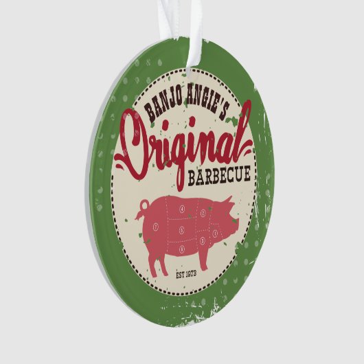 Ornement nommé fait sur commande de Noël de BBQ de (devant)