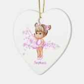 Ornement nommé personnalisé de coeur de fille de (Gauche)