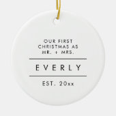 Ornement nouveau marié moderne Noël simple (Devant)