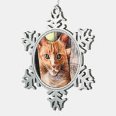 Ornement orange de flocon de neige de chat (Vue impression)