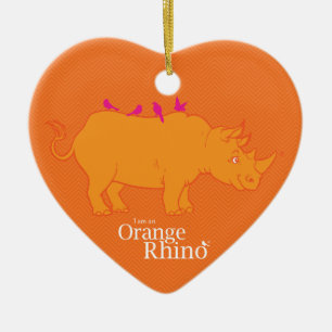 Ornement orange de rhinocéros