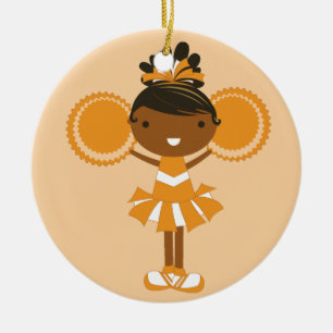 Ornement orange de souvenir de pom-pom girl de KRW