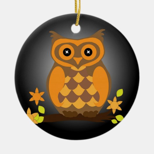 Ornement Orange Owl d'automne (Devant)