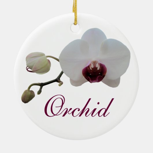 Ornement - Orchidée blanche à lèvres rubis (Dos)