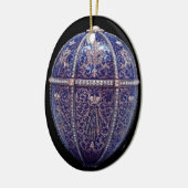 Ornement orné de bijoux bleu d'oeufs (Gauche)