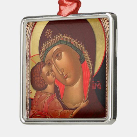 Ornement orthodoxe de Noël - Novgorod Theotokos (Gauche)
