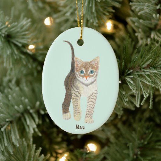 Ornement ovale chat tigré (Arbre)
