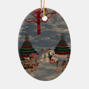 Ornement ovale de l'ours polaire