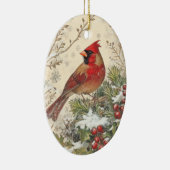 Ornement ovale de Noël Cardinal (Droite)