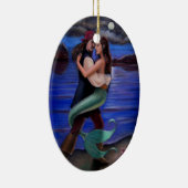 Ornement ovale des Caraïbes de Noël de sirène et (Droite)