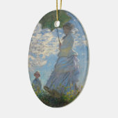 ORNEMENT OVALE EN CÉRAMIQUE 日傘を差す女(モネ夫人) (Gauche)