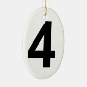 Ornement Ovale En Céramique 4 - numéro quatre (Droite)