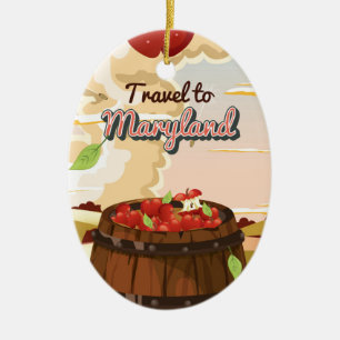 Ornement Ovale En Céramique Affiche de voyage vers le Maryland