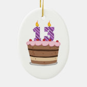 Ornement Ovale En Céramique Âge 13 sur le gâteau d'anniversaire (Dos)