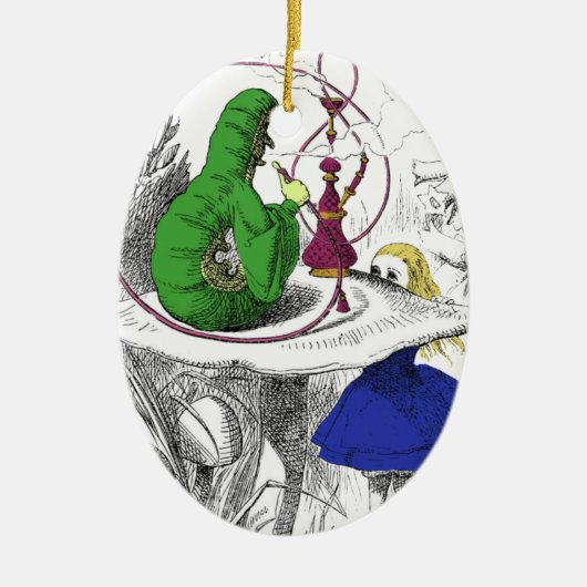 Ornement Ovale En Céramique Alice au pays des merveilles - Caterpillar (Devant)