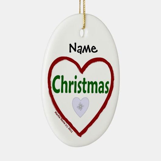 Ornement Ovale En Céramique Amour Noël (Droite)