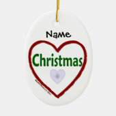 Ornement Ovale En Céramique Amour Noël (Devant)