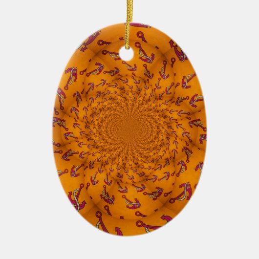 Ornement Ovale En Céramique Ancre Kaleidoscope (Devant)