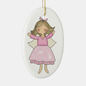 Ornement Ovale En Céramique Ange rose (Droite)