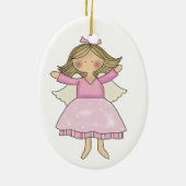 Ornement Ovale En Céramique Ange rose (Dos)
