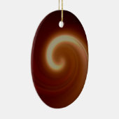 Ornement Ovale En Céramique Arbre Brown foncé (Droite)