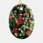 Ornement Ovale En Céramique Arbre de Noël décoré (Dos)