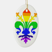 Ornement Ovale En Céramique Arc-en-ciel stylisé Fleur de Lis (Droite)