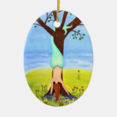 Ornement Ovale En Céramique Art de sirène "hors d'eau" (Devant)