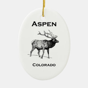 Ornement Ovale En Céramique Aspen Colorado Elk