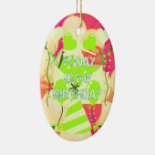Ornement Ovale En Céramique Aujourd'hui est mon anniversaire (Droite)