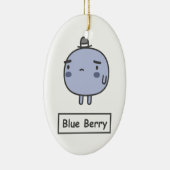 Ornement Ovale En Céramique Baie bleue (Droite)