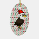Ornement Ovale En Céramique Bald Eagle Père Noël (Droite)