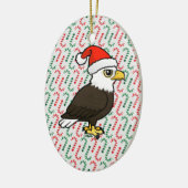 Ornement Ovale En Céramique Bald Eagle Père Noël (Gauche)