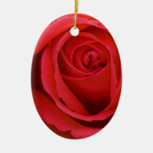 Ornement Ovale En Céramique Beau joyeux rose rouge