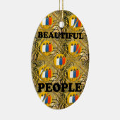 Ornement Ovale En Céramique Belles Personnes Couleurs Motif Traditionnelles Af (Droite)